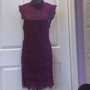 Free people Purple Crochet Lace Open Back Dress